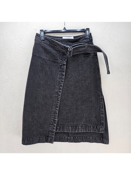 3.1 Phillip Lim Dresses & Skirts - 3.1 PHILLIP LIM DENIM WRAP SKIRT WOMEN'S SIZE 0 WASHED BLACK MSRP $450 NWT
